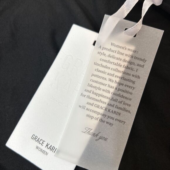 Grace Karin Lantern LS Blouse Black - Picture 7 of 7